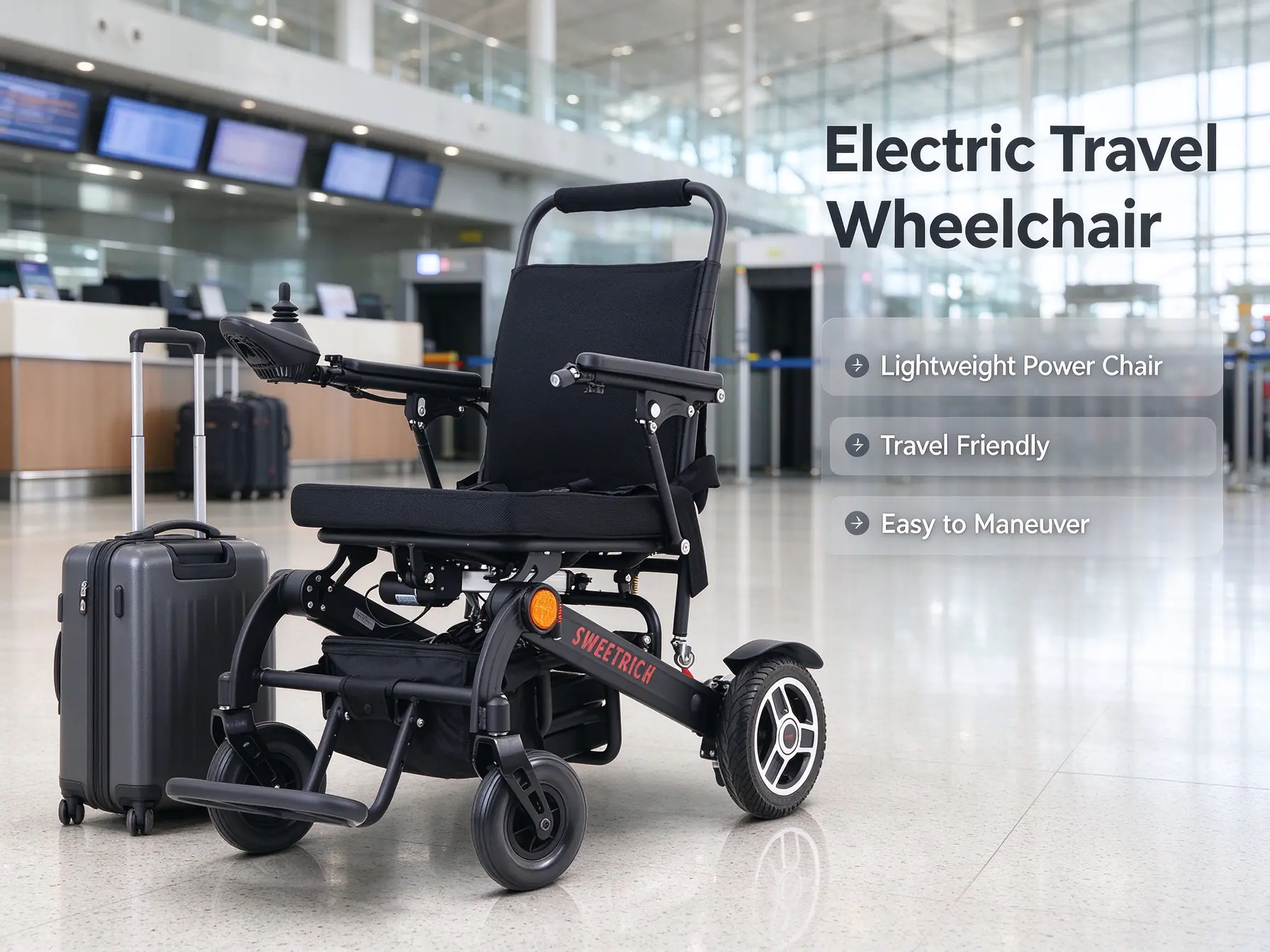 Electric Travel Wheelchair for Airport and Outdoor Use